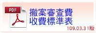 撤案審查費收費標準表
